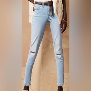 NWT Banana Republic Womens High-Rise Skinny Ankle Light Wash Jeans Size 28